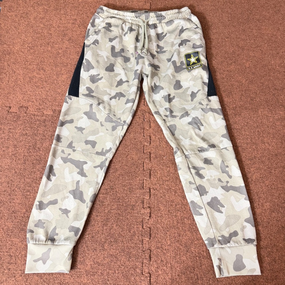 US Army‎ Mens Camo Jogger Sweatpants Desert Camouflage Fleece Pants Size Medium